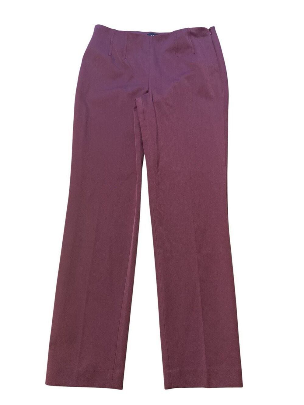 Talbots Merlot Heritage Flat Front Straight Slim Stretch Pants size 2P
